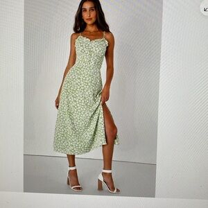 Lulus Floral Green Boho Dainty sundress size XL